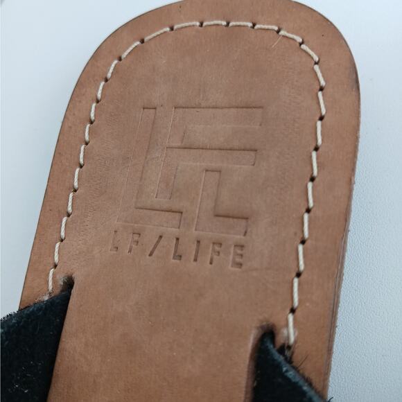 LFL LF/Life SZ 8 Mira Black Pony Leather Slide Sandal - Picture 7 of 9